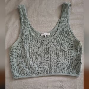 Madewell sage knit tropical crop top